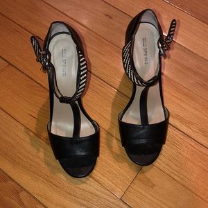 Black and white heels